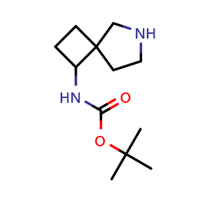 Chemical structure of 1-(Boc-amino)-6-aza-spiro[3.4]octane , CAS 1363382-98-2, AChemBlock G-7136