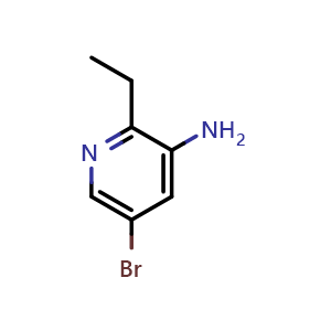 Chemical structure of 3-Amino-5-bromo-2-ethylpyridine , CAS 1093819-32-9, AChemBlock G-7153