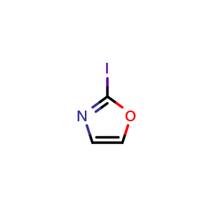 Chemical structure of 2-Iodooxazole , CAS 877614-97-6, AChemBlock G-7159