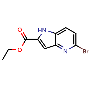 Chemical structure of Ethyl 5-bromo-1H-pyrrolo[3,2-b]pyridine-2-carboxylate , CAS 1255098-82-8, AChemBlock G-7169