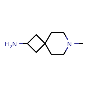 Chemical structure of 2-Amino-7-methyl-7-azaspiro[3.5]nonane , CAS 1160247-16-4, AChemBlock G-7186