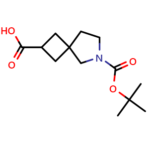 Chemical structure of 6-Boc-6-aza-spiro[3.4]octane-2-carboxylic acid , CAS 1251002-42-2, AChemBlock G-7188