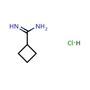 Chemical structure of Cyclobutanecarboxamidine hydrochloride , CAS 71690-89-6, AChemBlock G-7205