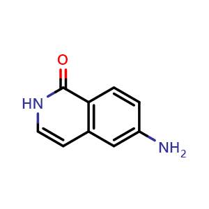 Chemical structure of 6-Aminoisoquinolin-1(2H)-one , CAS 216099-46-6, AChemBlock G-7207