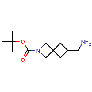 Chemical structure of 6-Aminomethyl-2-Boc-2-aza-spiro[3.3]heptane , CAS 1363380-79-3, AChemBlock G-7213