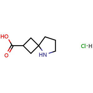 Chemical structure of 5-Aza-spiro[3.4]octane-2-carboxylic acid hydrochloride , CAS 1523606-22-5, AChemBlock G-7297