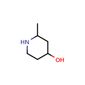 Chemical structure of 2-Methylpiperidin-4-ol , CAS 344329-35-7, AChemBlock G-7300