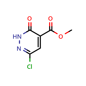 Chemical structure of 6-Chloro-3-oxo-2,3-dihydro-pyridazine-4-carboxylic acid methyl ester , CAS 89581-64-6, AChemBlock G-7303