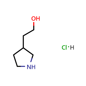 Chemical structure of 3-Pyrrolidineethanol hydrochloride , CAS 664364-46-9, AChemBlock G-7310