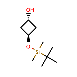 Chemical structure of trans-3-[[(1,1-Dimethylethyl)dimethylsilyl]oxy]cyclobutanol , CAS 1408075-44-4, AChemBlock G-7329