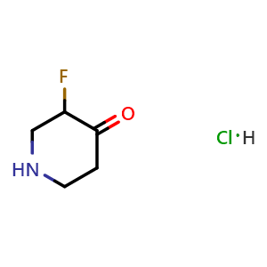 Chemical structure of 3-Fluoro-4-piperidinone hydrochloride , CAS 1070896-59-1, AChemBlock G-7340