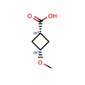 Chemical structure of cis-3-Methoxycyclobutanecarboxylic acid , CAS 552849-35-1, AChemBlock G-7356