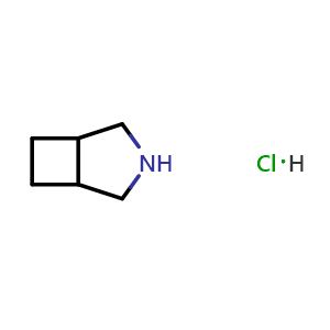 Chemical structure of 3-Azabicyclo[3.2.0]heptane hydrochloride , CAS 16084-57-4, AChemBlock G-7390