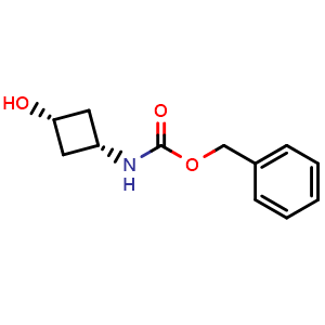 Chemical structure of cis-Benzyl 3-hydroxycyclobutylcarbamate , CAS 1403766-86-8, AChemBlock G-7415