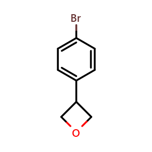 Chemical structure of 3-(4-Bromophenyl)oxetane , CAS 1402158-49-9, AChemBlock G-7440