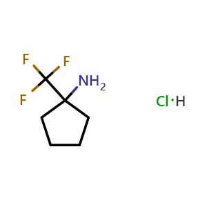 Chemical structure of 1-(Trifluoromethyl)cyclopentanamine hydrochloride , CAS 1202865-05-1, AChemBlock G-7447
