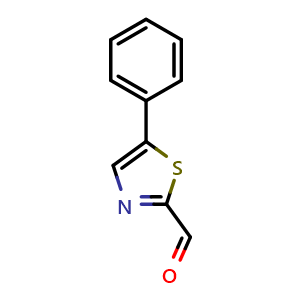 Chemical structure of 5-Phenyl-1,3-thiazole-2-carbaldehyde , CAS 862494-59-5, AChemBlock G-7457