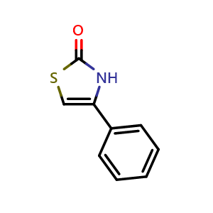 Chemical structure of 4-Phenyl-2,3-dihydro-1,3-thiazol-2-one , CAS 63615-85-0, AChemBlock G-7477