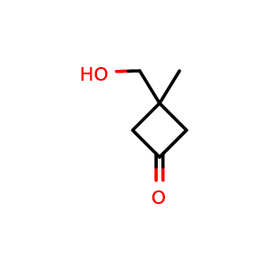 Chemical structure of 3-Hydroxymethyl-3-methylcyclobutanone , CAS 1523617-87-9, AChemBlock G-7478