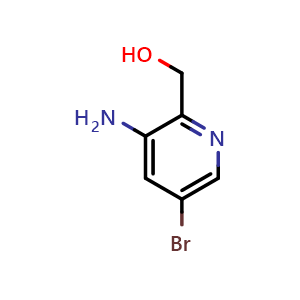 Chemical structure of 3-Amino-5-bromo-2-hydroxymethylpyridine , CAS 1363381-68-3, AChemBlock G-7489