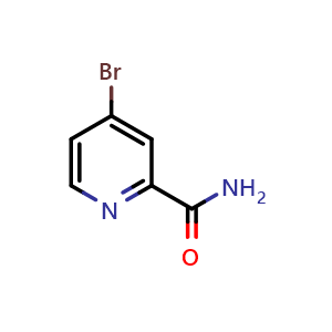 Chemical structure of 4-Bromo-2-pyridinecarboxamide , CAS 62150-46-3, AChemBlock G-7501