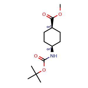 Chemical structure of Methyl cis-4-(Boc-amino)cyclohexanecarboxylate , CAS 364385-64-8, AChemBlock G-7519