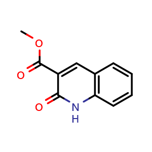 Chemical structure of Methyl 2-oxo-1,2-dihydro-quinoline-3-carboxylate , CAS 73776-17-7, AChemBlock G-7537
