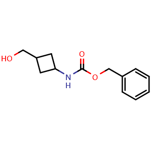 Chemical structure of 3-(Cbz-amino)-cyclobutanemethanol , CAS 130368-99-9, AChemBlock G-7542
