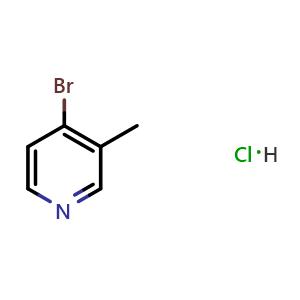 Chemical structure of 4-Bromo-3-methylpyridine hydrochloride , CAS 40899-37-4, AChemBlock G-7557
