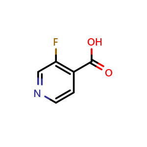Chemical structure of 3-Fluoropyridine-4-carboxylic acid , CAS 393-53-3, AChemBlock G-7559