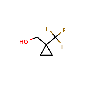 Chemical structure of 1-(Trifluoromethyl)cyclopropanemethanol , CAS 371917-17-8, AChemBlock G-7676