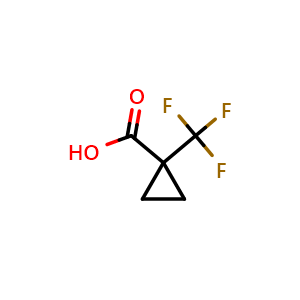 Chemical structure of 1-Trifluoromethylcyclopropane-1-carboxylic acid , CAS 277756-46-4, AChemBlock G-7677