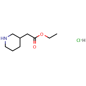 Chemical structure of Ethyl 3-piperidylacetate hydrochloride , CAS 16780-05-5, AChemBlock G-7706