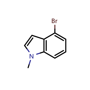 Chemical structure of 4-Bromo-1-methyl-1H-indole , CAS 590417-55-3, AChemBlock G-7713