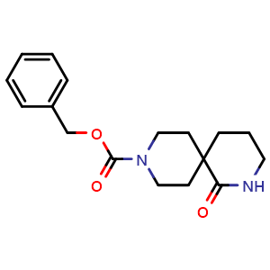 Chemical structure of 9-Cbz-1-oxo-2,9-diazaspiro[5.5]undecane , CAS 1630906-94-3, AChemBlock G-7715