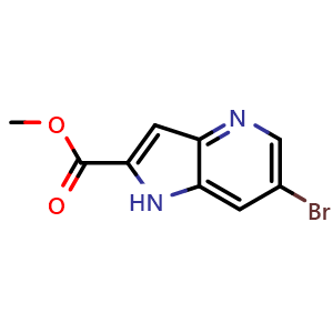 Chemical structure of Methyl 6-bromo-1H-Pyrrolo[3,2-b]pyridine-2-carboxylate , CAS 1352492-16-0, AChemBlock G-7734