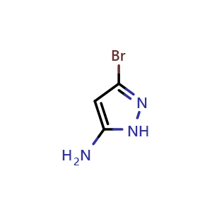 Chemical structure of 3-Bromo-5-aminopyrazole , CAS 950739-21-6, AChemBlock G-7773
