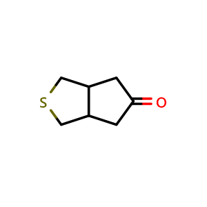 Chemical structure of 1,3,3a,4,6,6a-Hexahydrocyclopenta[c]thiophen-5-one , CAS 1508068-71-0, AChemBlock G-7777