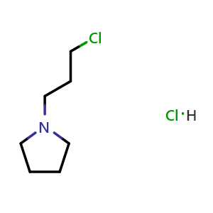 Chemical structure of 1-(3-Chloropropyl)pyrrolidine hydrochloride , CAS 57616-69-0, AChemBlock G-7779