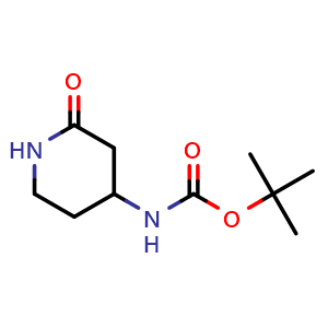 Chemical structure of tert-butyl N-(2-oxopiperidin-4-yl)carbamate , CAS 1263281-78-2, AChemBlock G-7782