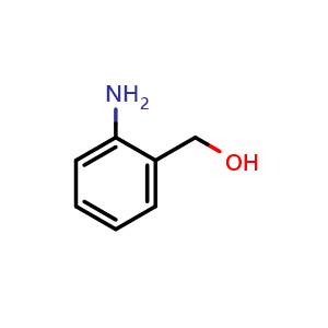 Chemical structure of 2-Aminobenzylalcohol , CAS 5344-90-1, AChemBlock G-7793