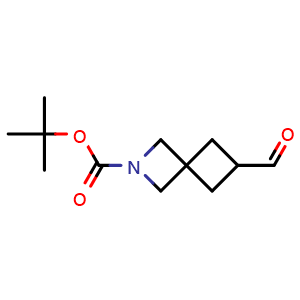 Chemical structure of tert-butyl 6-formyl-2-azaspiro[3.3]heptane-2-carboxylate , CAS 1440960-67-7, AChemBlock G-7805