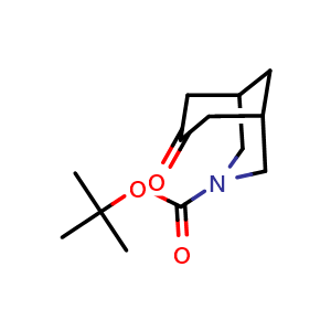 Chemical structure of tert-Butyl 7-oxo-3-azabicyclo[3.3.1]nonane-3-carboxylate , CAS 909135-31-5, AChemBlock G-7813