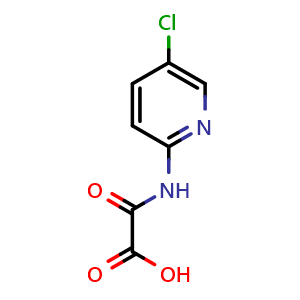 Chemical structure of 2-((5-chloropyridin-2-yl)amino)-2-oxoacetic acid , CAS 552850-73-4, AChemBlock G-7820