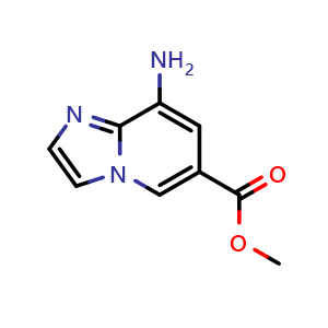 Chemical structure of Methyl 8-aminoimidazo[1,2-a]pyridine-6-carboxylate , CAS 1160994-94-4, AChemBlock G-7841