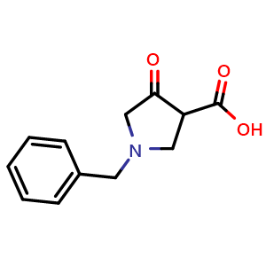 Chemical structure of 1-Benzyl-4-oxo-pyrrolidine-3-carboxylic acid , CAS 94577-77-2, AChemBlock G-7845
