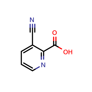 Chemical structure of 3-Cyano-pyridine-2-carboxylic acid , CAS 53940-10-6, AChemBlock G-7848