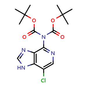 Chemical structure of tert-Butyl n-[(tert-butoxy)carbonyl]-n-(7-chloro-1h-imidazo[4,5-c]pyridin-4-yl)carbamate , CAS 1523571-14-3, AChemBlock G-7852
