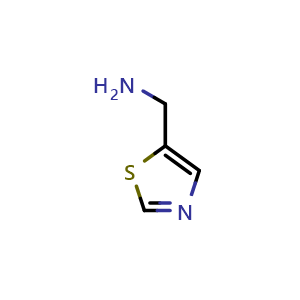 Chemical structure of 5-Thiazolemethanamine , CAS 161805-76-1, AChemBlock G-7859