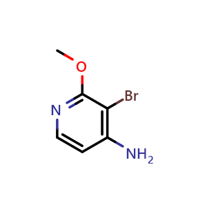 Chemical structure of 3-Bromo-2-methoxy-4-pyridinamine , CAS 215364-86-6, AChemBlock G-7871